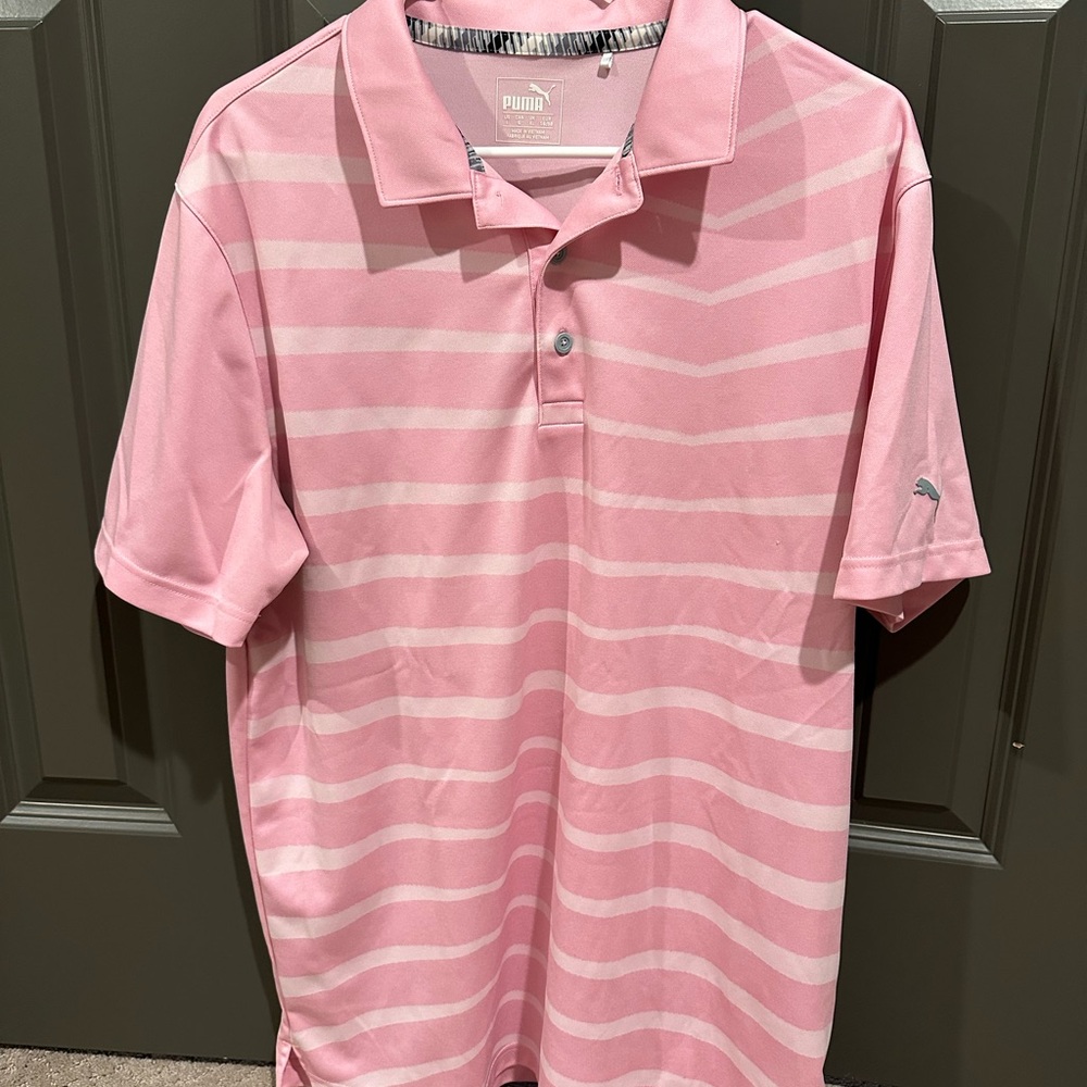 Puma golf polo men’s large. Pink